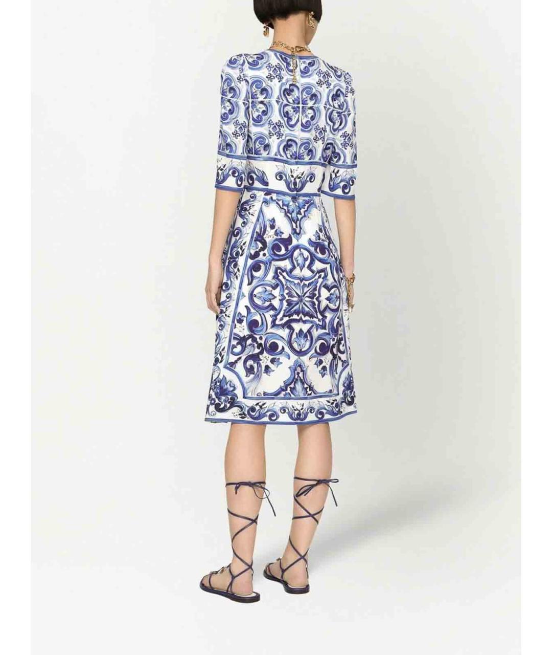DOLCE&GABBANA Синее повседневное платье, фото 4
