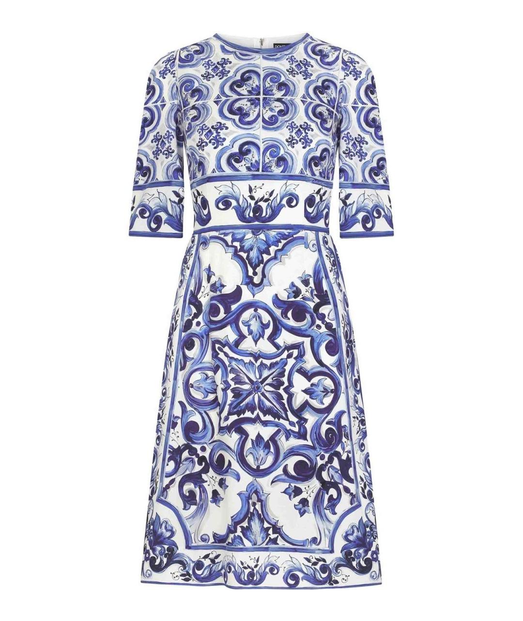 DOLCE&GABBANA Синее повседневное платье, фото 1