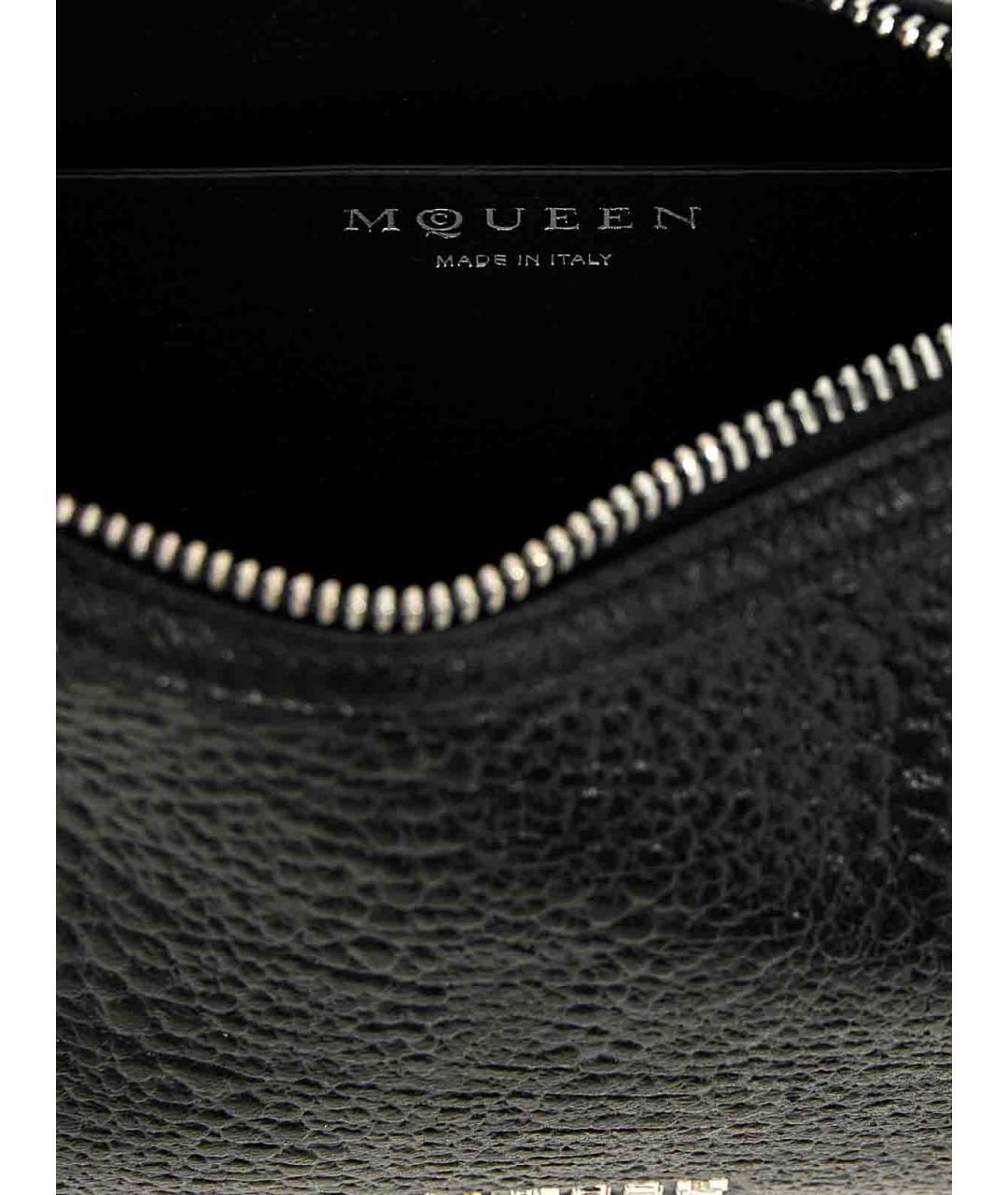 ALEXANDER MCQUEEN Черная кожаная сумка с короткими ручками, фото 4