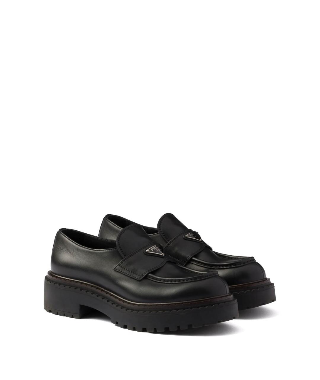 PRADA Черные кожаные лоферы, фото 2