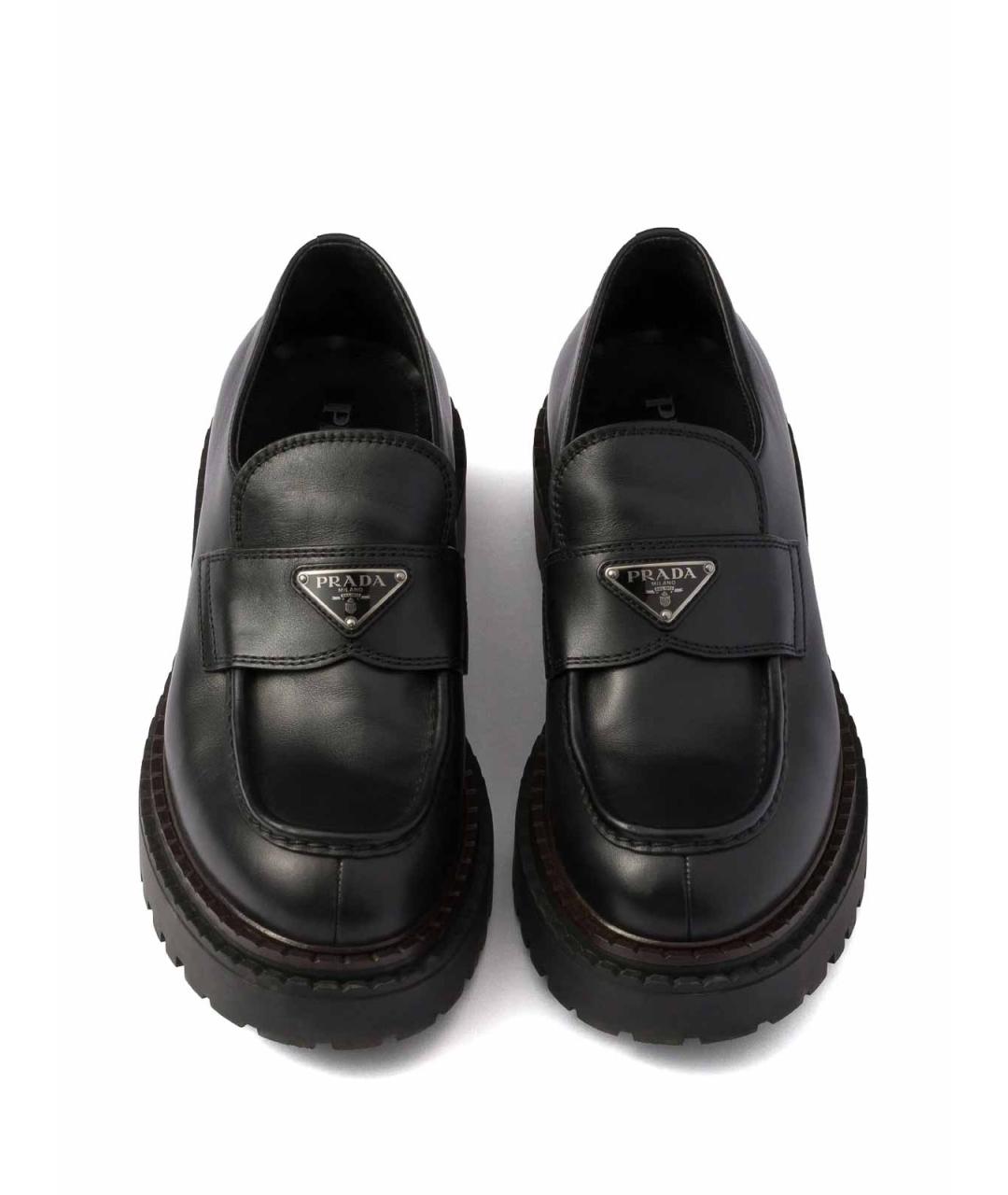 PRADA Черные кожаные лоферы, фото 4