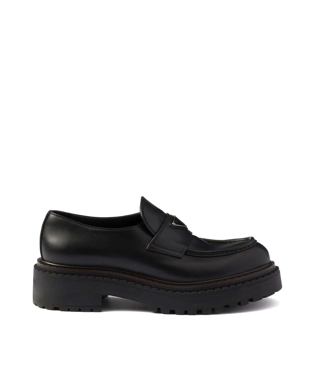 PRADA Черные кожаные лоферы, фото 1
