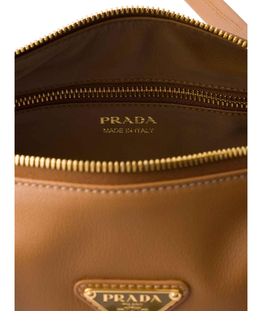 PRADA Бежевая кожаная сумка через плечо, фото 6