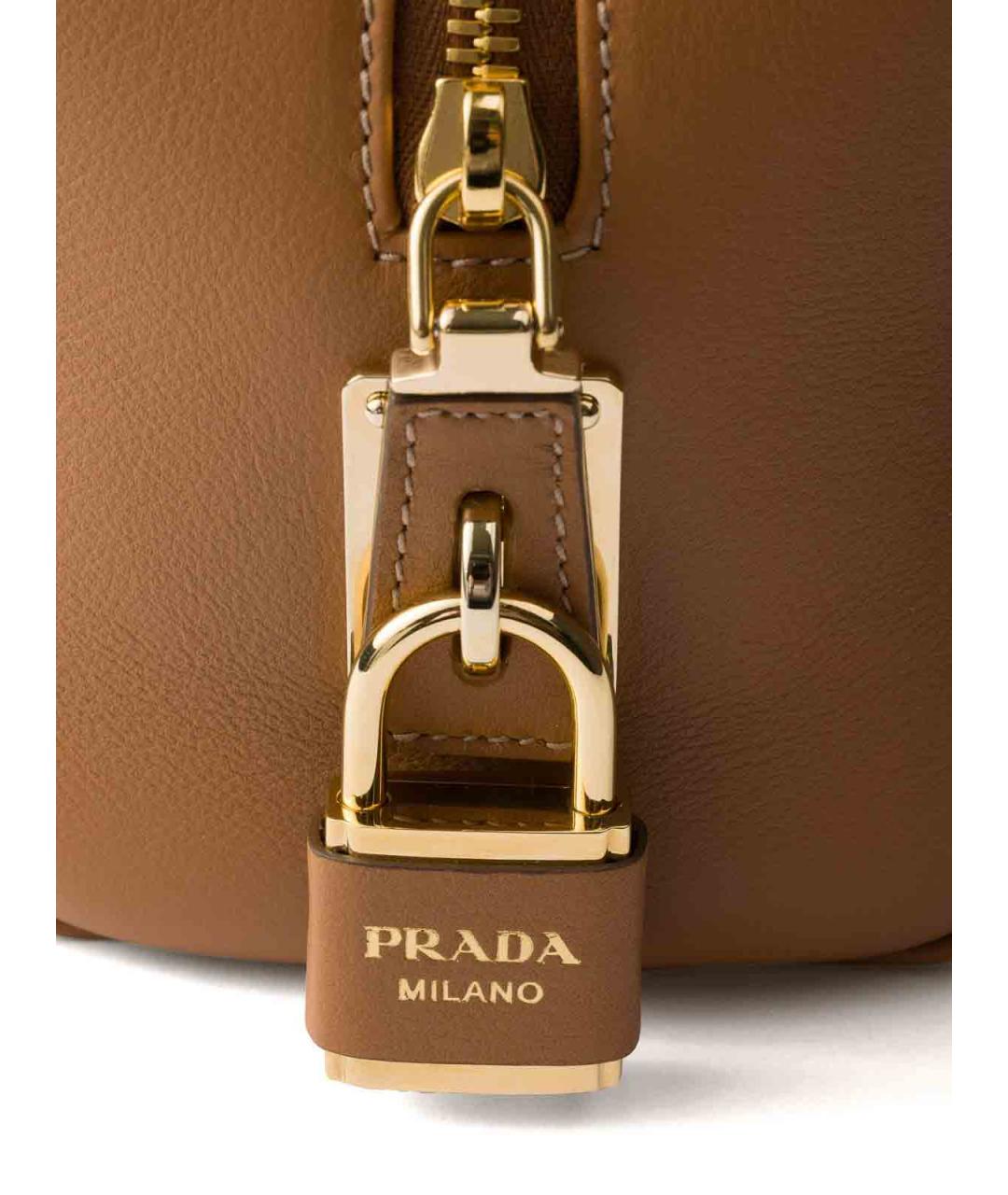 PRADA Бежевая кожаная сумка через плечо, фото 4