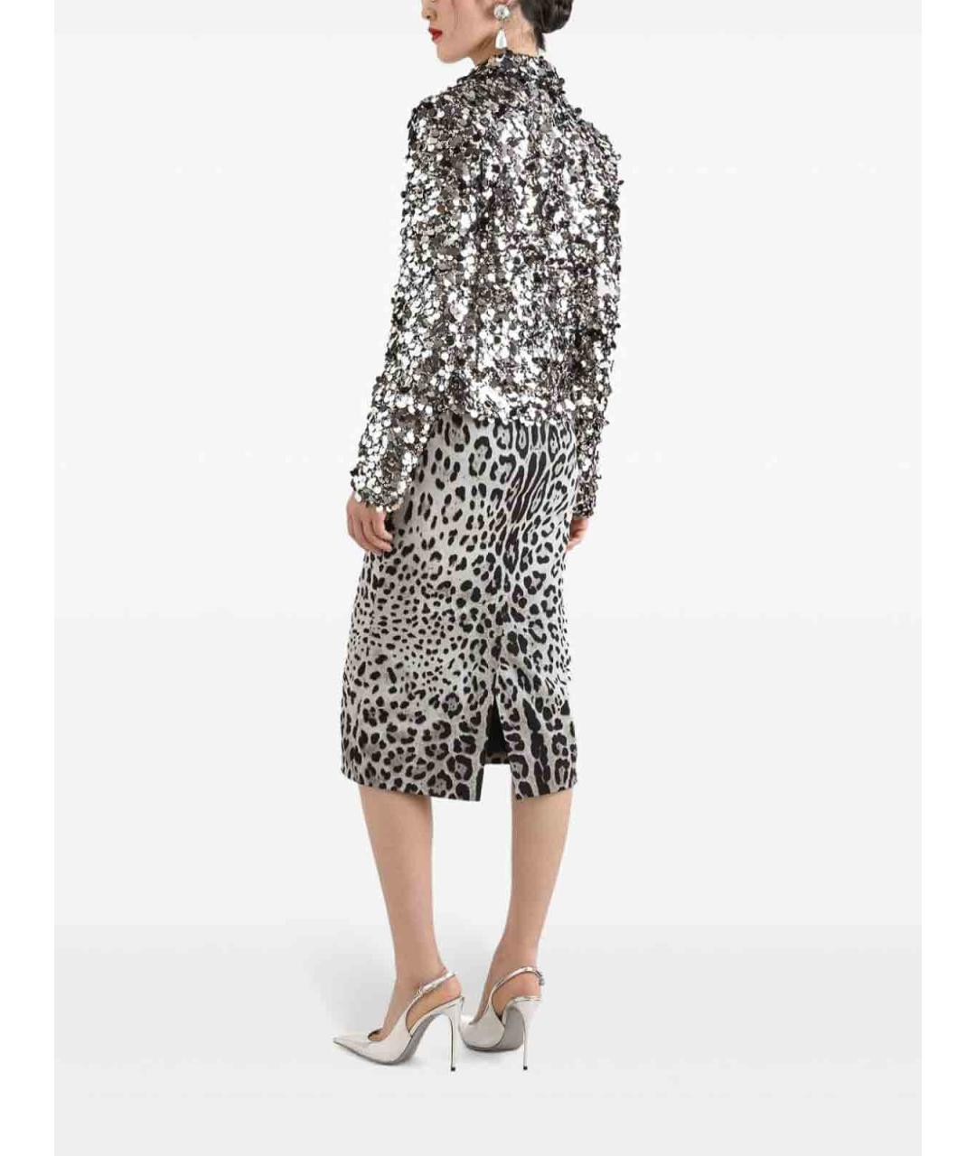 DOLCE&GABBANA Мульти шелковая юбка миди, фото 3