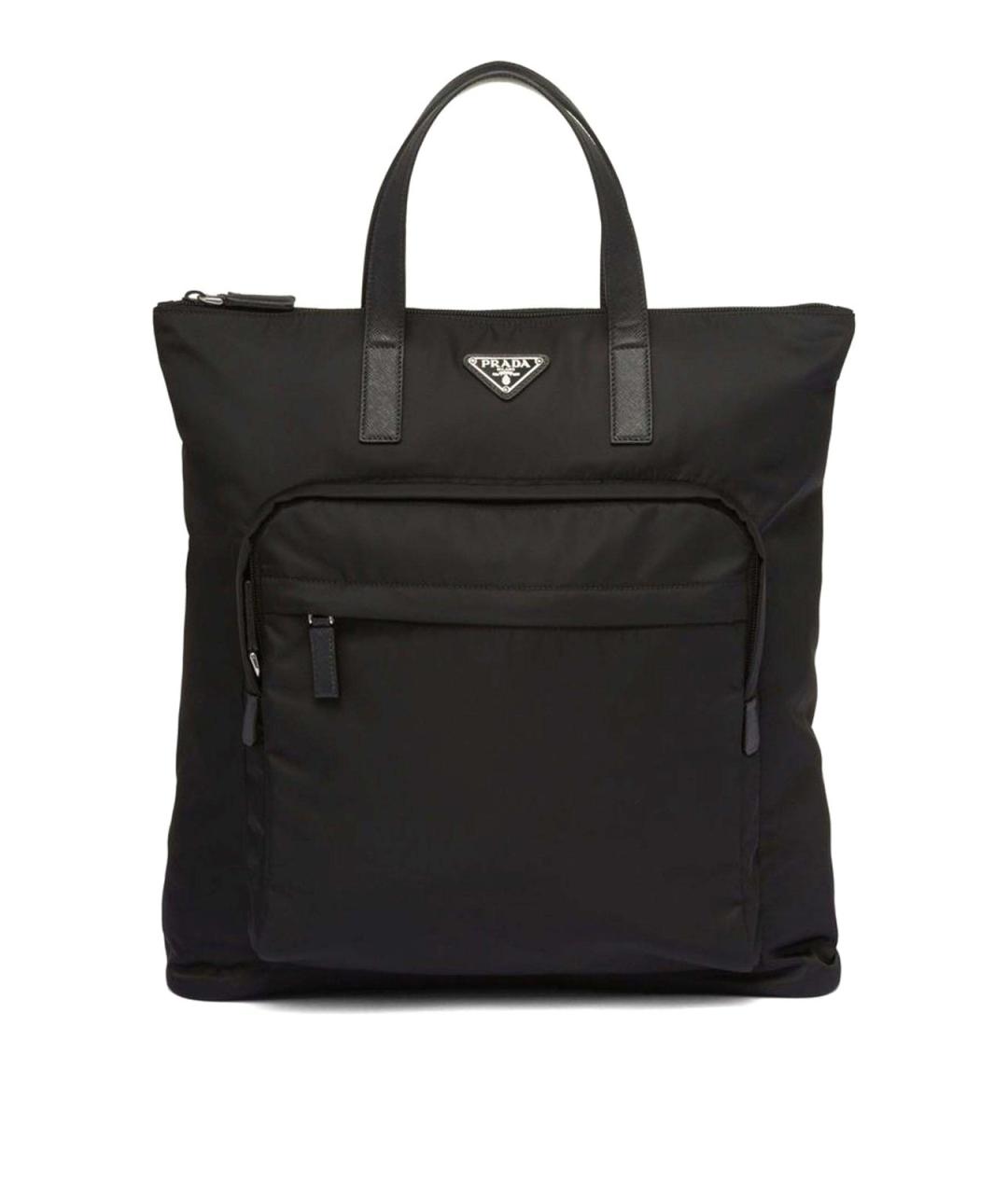 PRADA Черная тканевая сумка тоут, фото 1