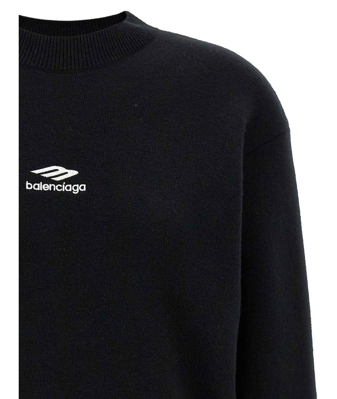 BALENCIAGA Черный шерстяной джемпер / свитер, фото 3