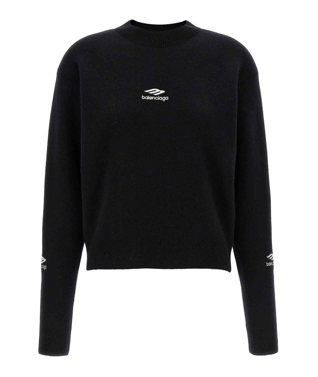 BALENCIAGA Черный шерстяной джемпер / свитер, фото 1