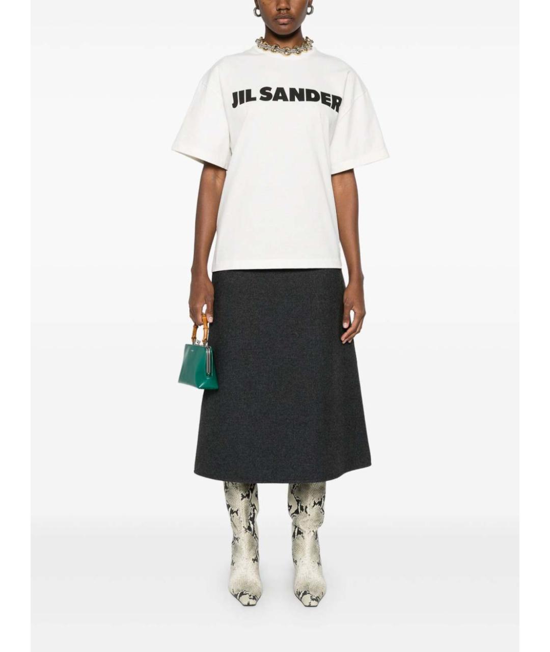 JIL SANDER Белый хлопковый джемпер / свитер, фото 3
