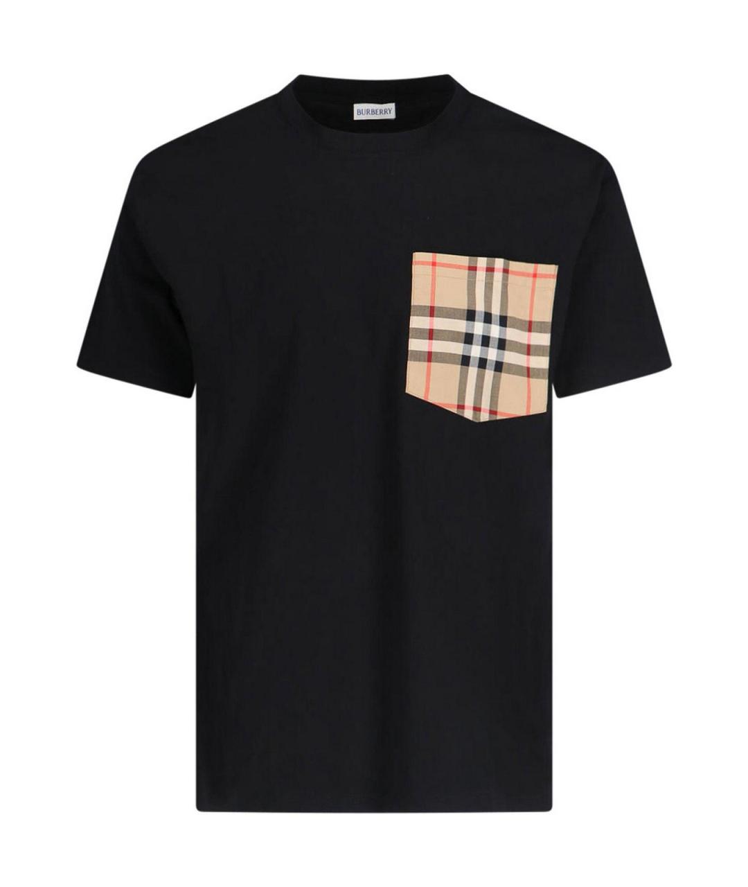 BURBERRY Черная хлопковая футболка, фото 1