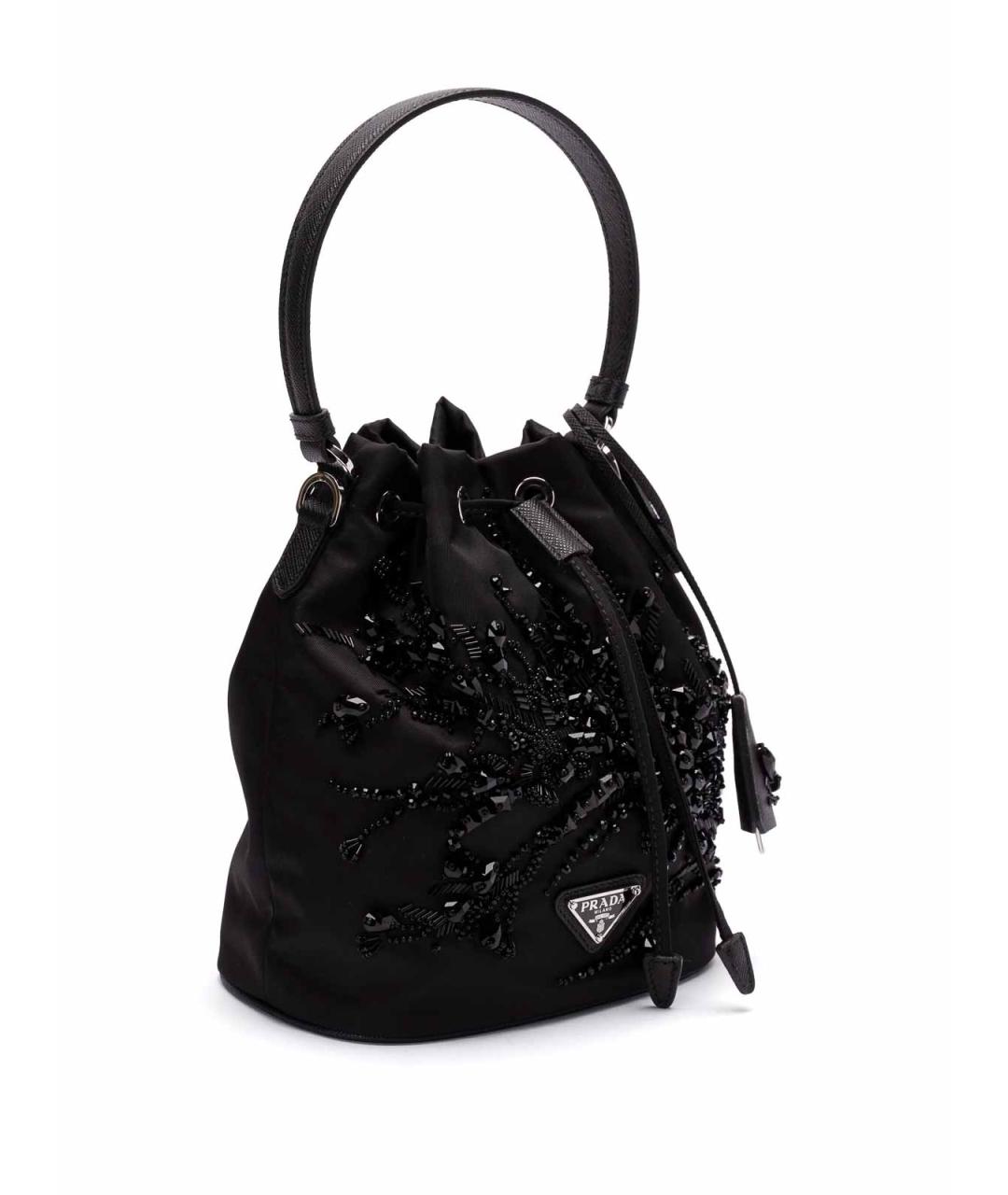 PRADA Черная тканевая сумка тоут, фото 3