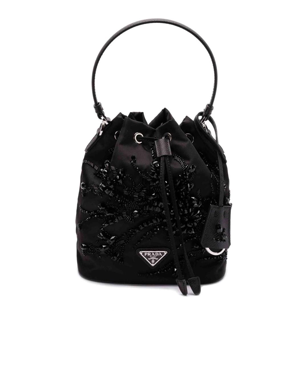 PRADA Черная тканевая сумка тоут, фото 1