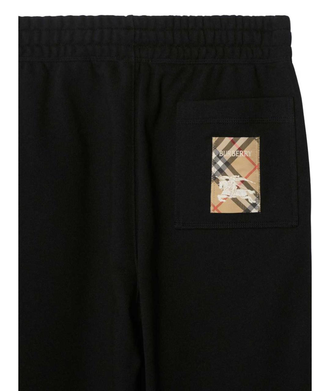 BURBERRY Черные хлопковые повседневные брюки, фото 2