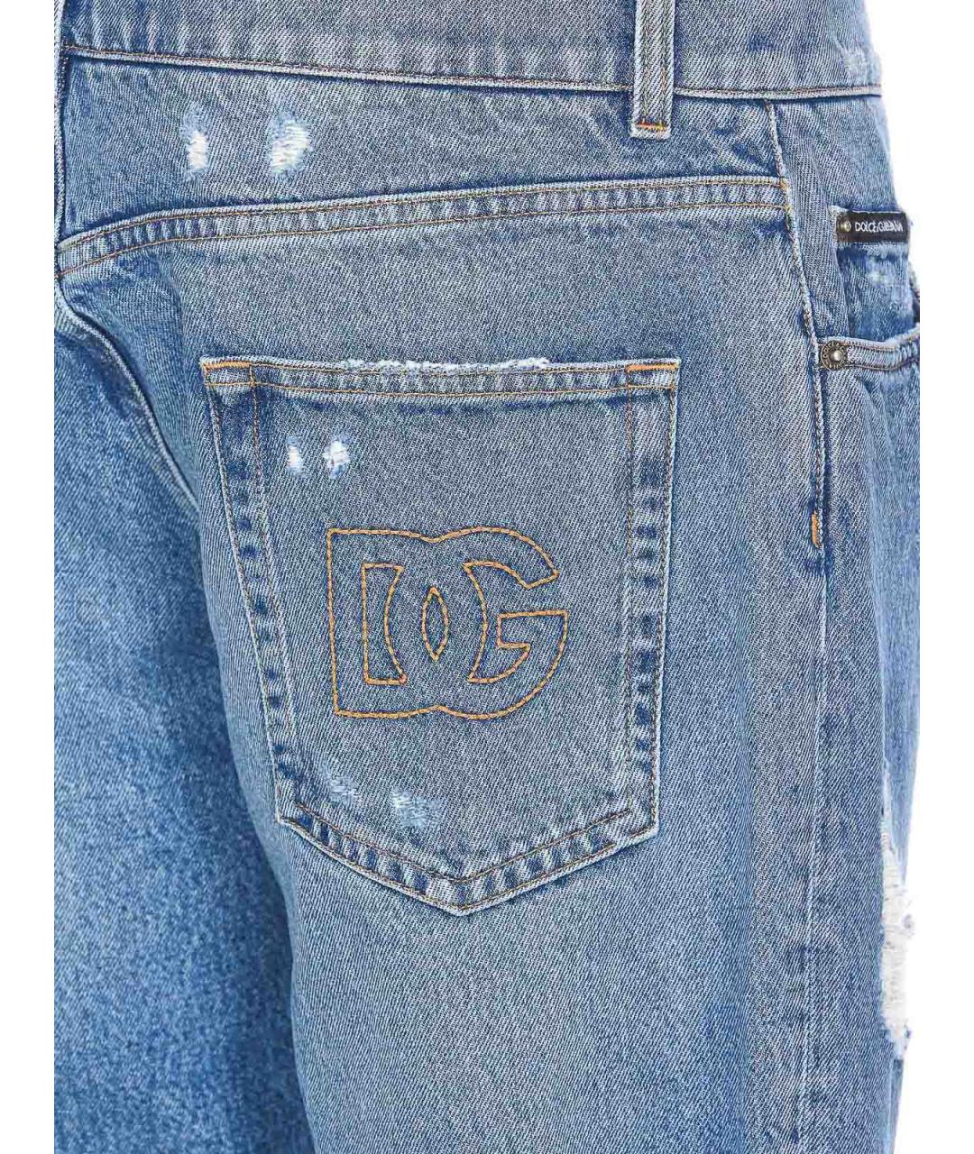 DOLCE&GABBANA Синие хлопковые джинсы, фото 3
