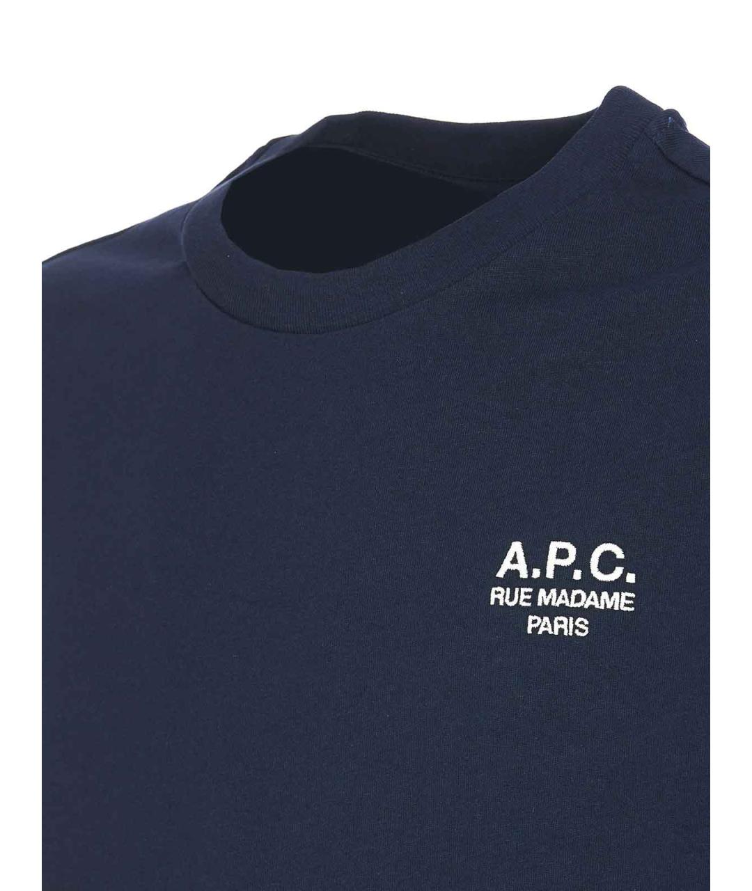 A.P.C. Синяя хлопковая футболка, фото 3