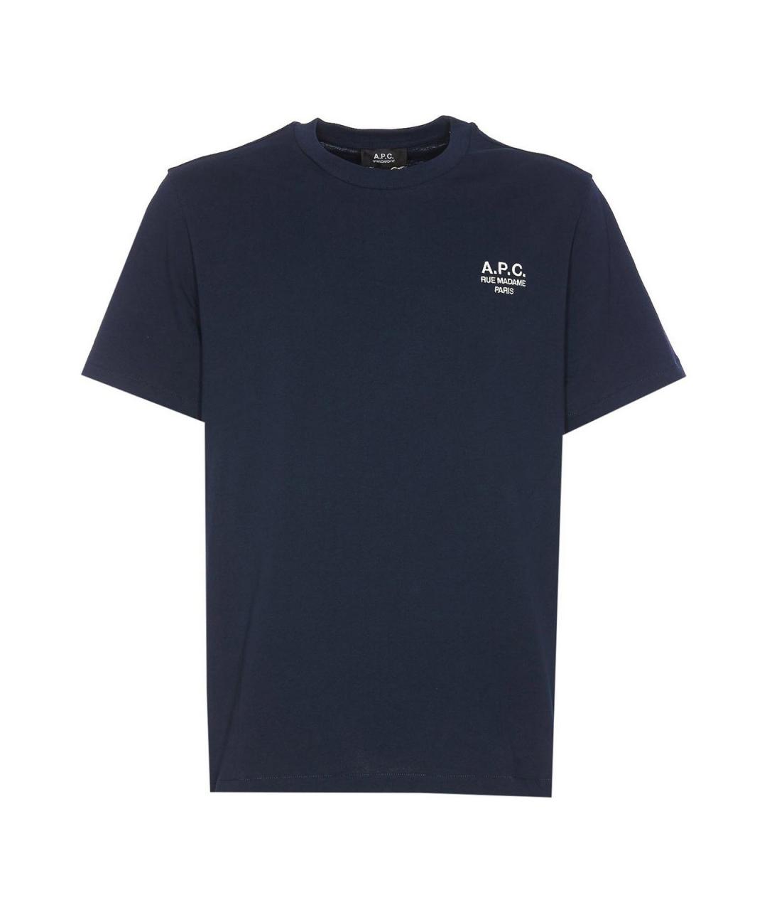 A.P.C. Синяя хлопковая футболка, фото 1