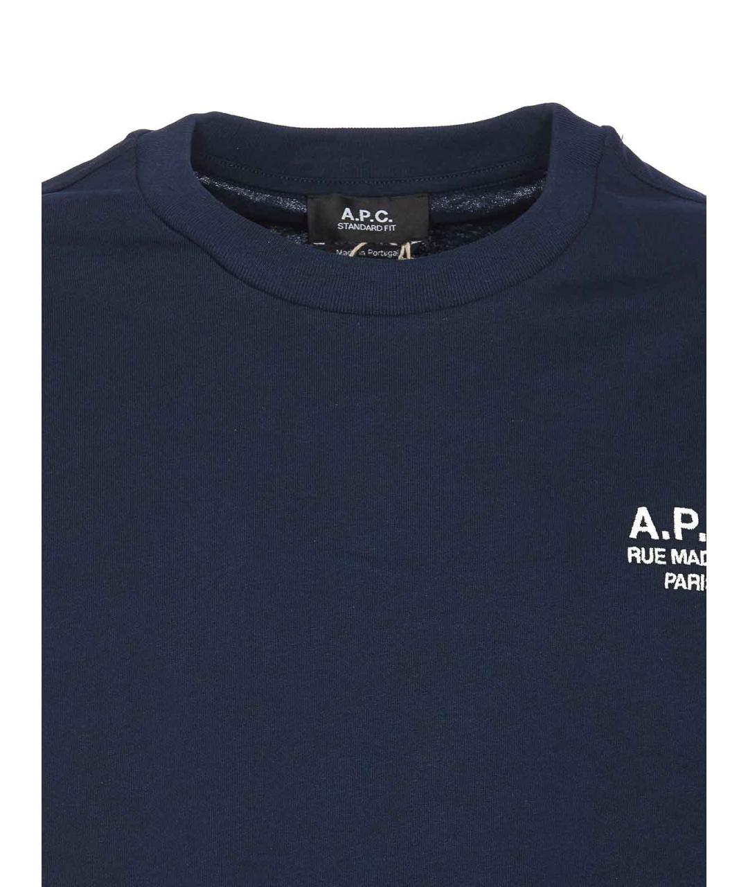 A.P.C. Синяя хлопковая футболка, фото 4