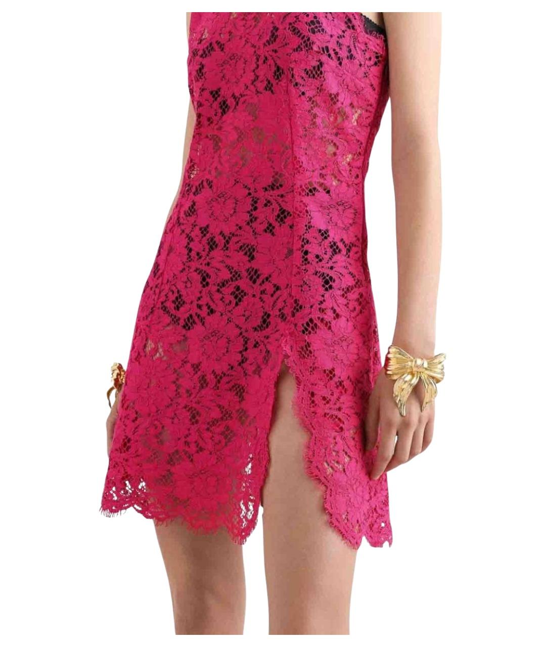 DOLCE&GABBANA Фуксия хлопковое коктейльное платье, фото 2