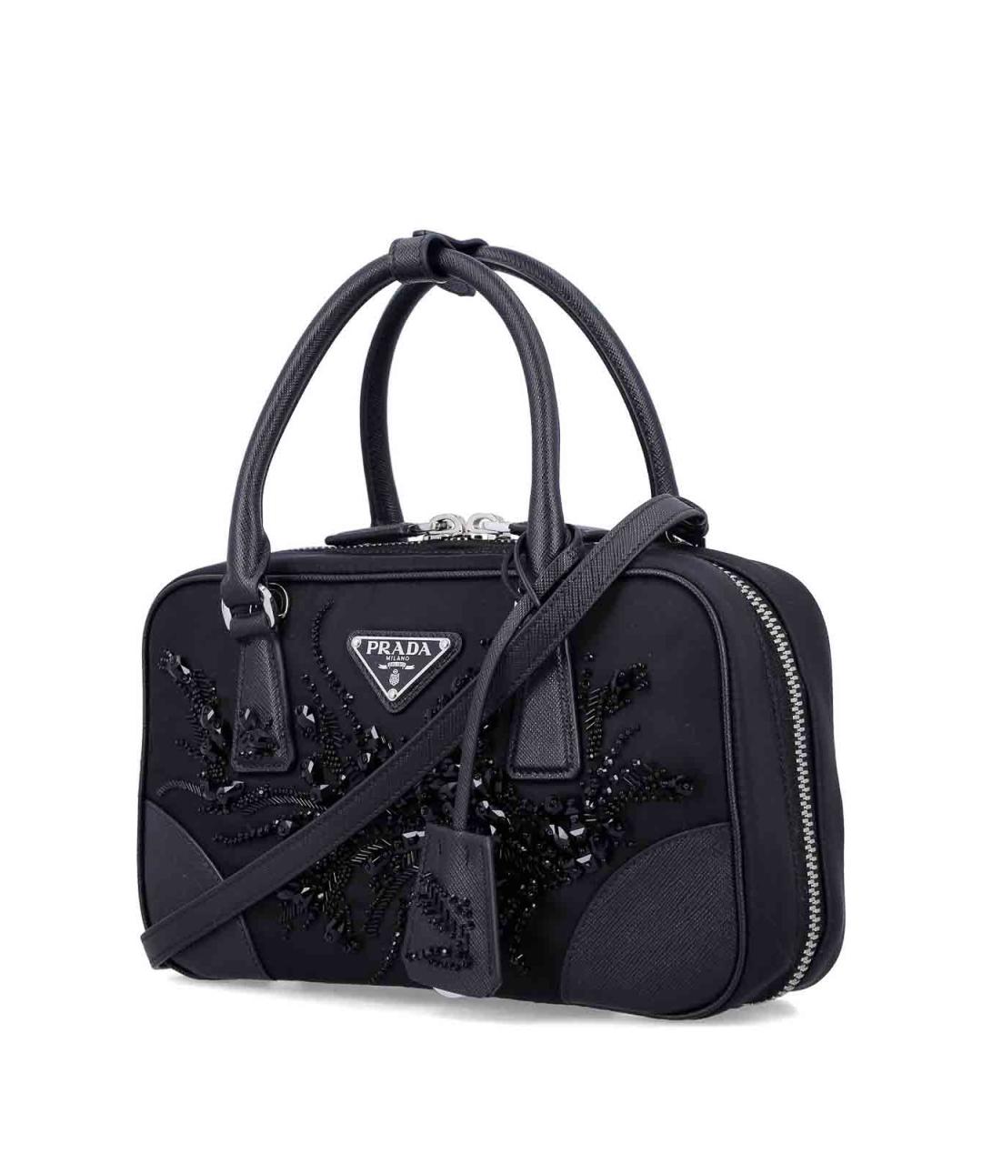 PRADA Черная тканевая сумка тоут, фото 4