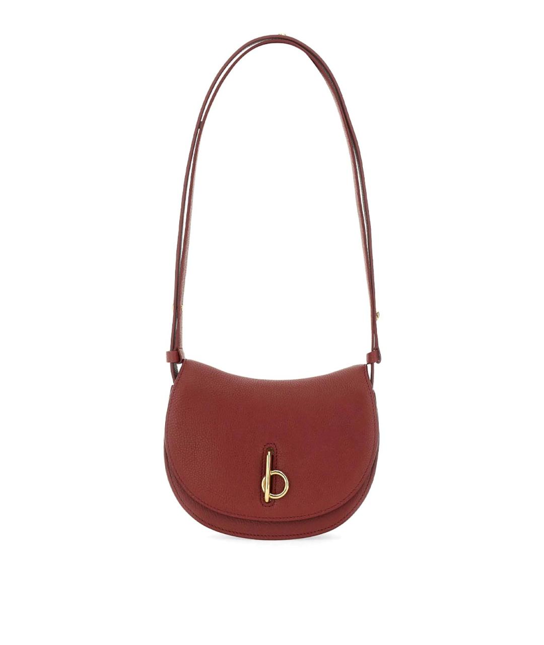 BURBERRY Бордовая кожаная сумка через плечо, фото 1