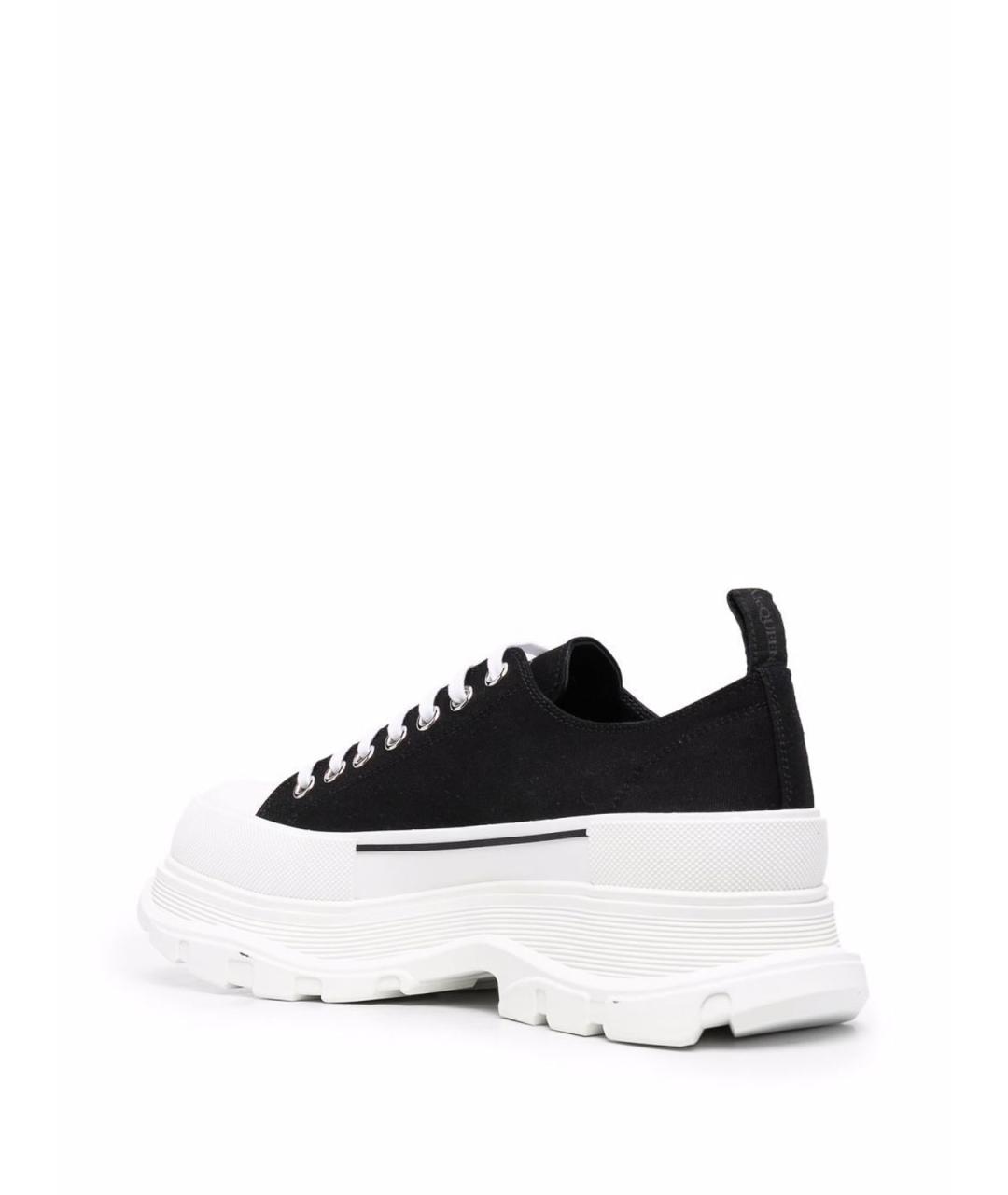 ALEXANDER MCQUEEN Черные текстильные низкие кроссовки / кеды, фото 3