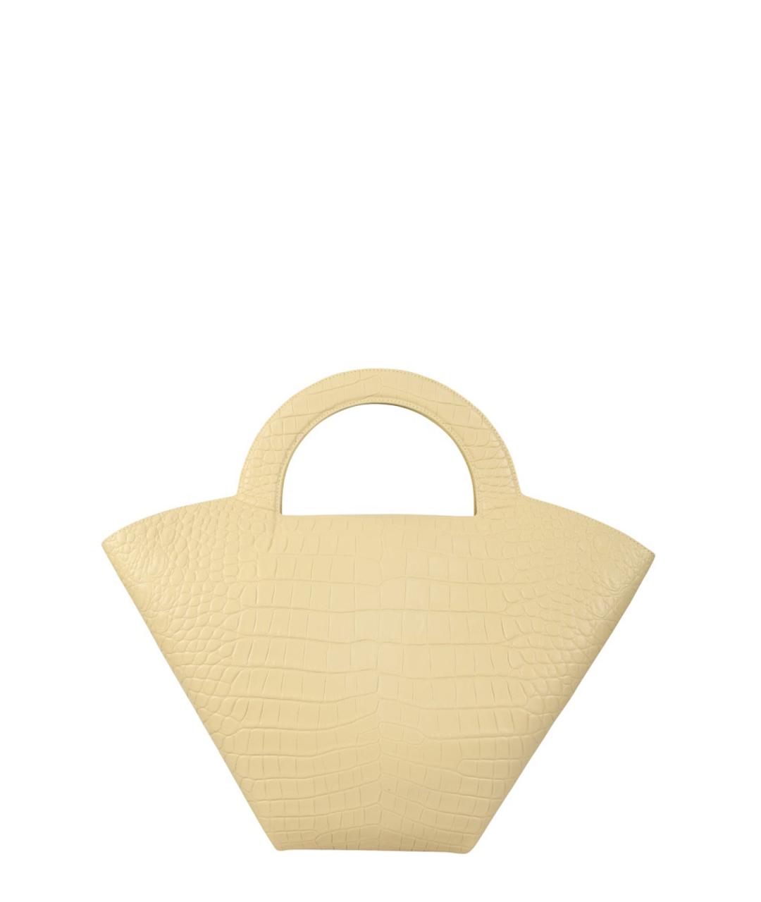 BOTTEGA VENETA Желтая кожаная сумка тоут, фото 5