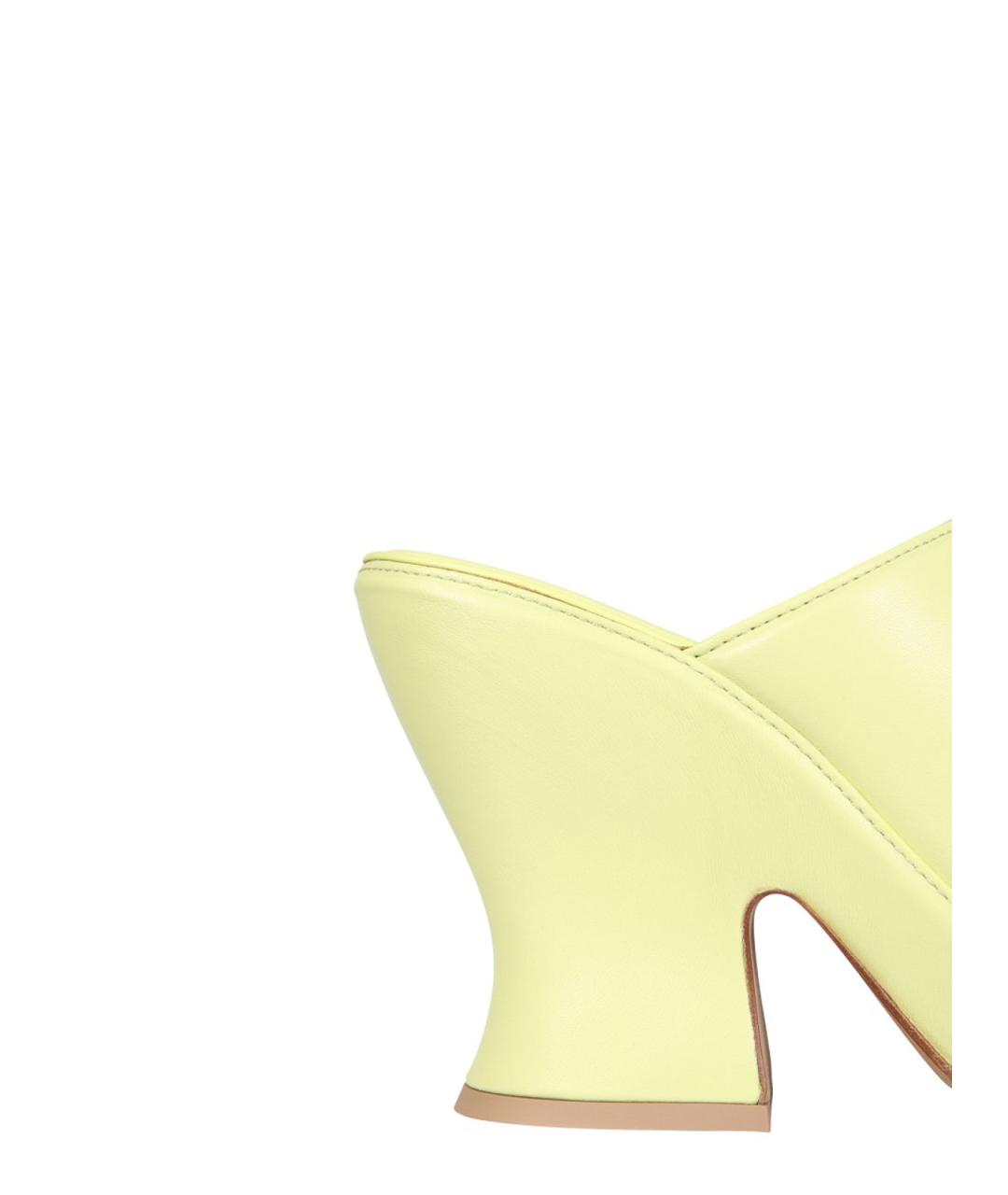 BOTTEGA VENETA Желтые кожаные сандалии, фото 5