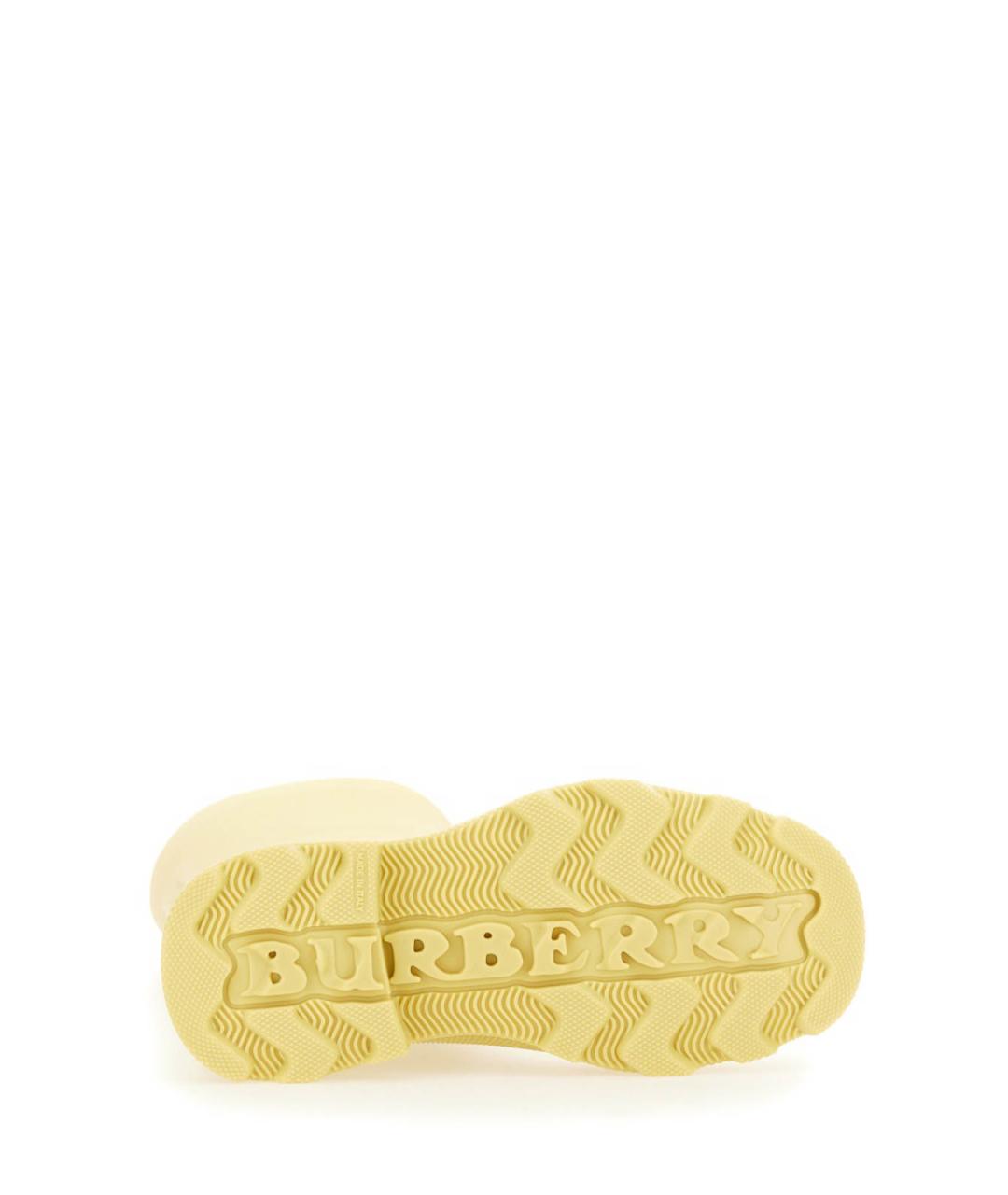 BURBERRY Желтые резиновые сапоги, фото 5