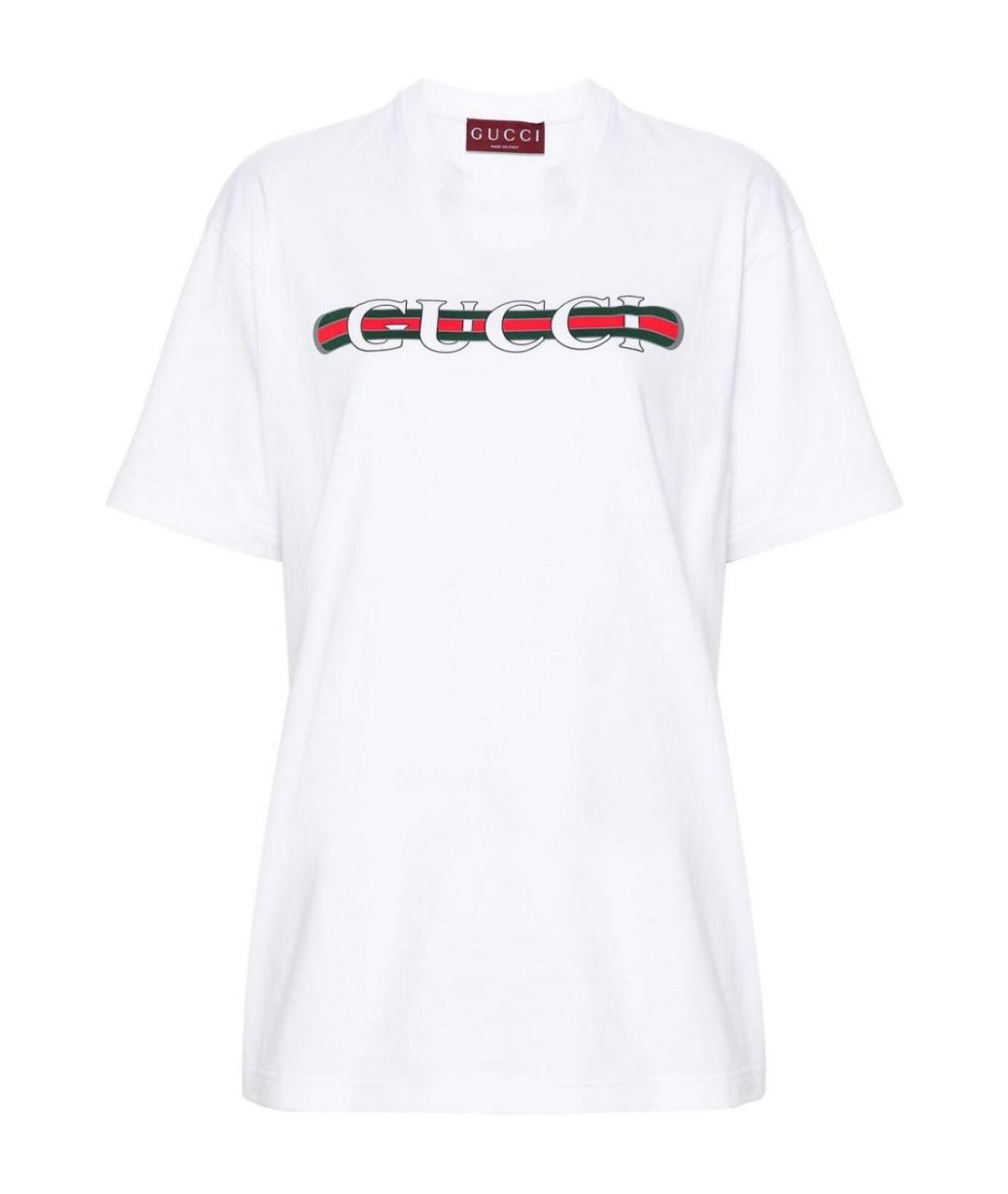 GUCCI Белая хлопковая футболка, фото 1