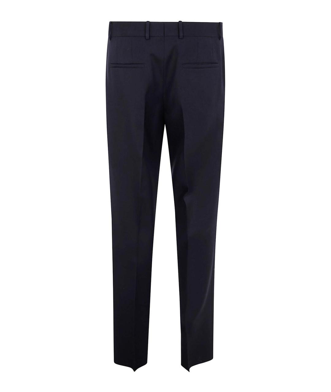 JIL SANDER Синие шерстяные повседневные брюки, фото 2