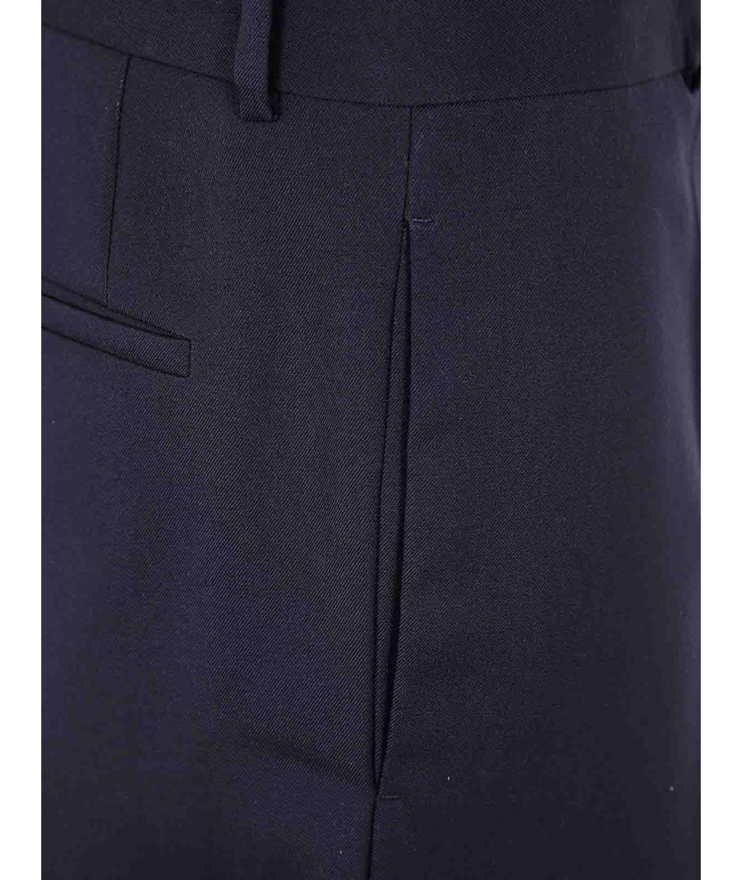 JIL SANDER Синие шерстяные повседневные брюки, фото 3