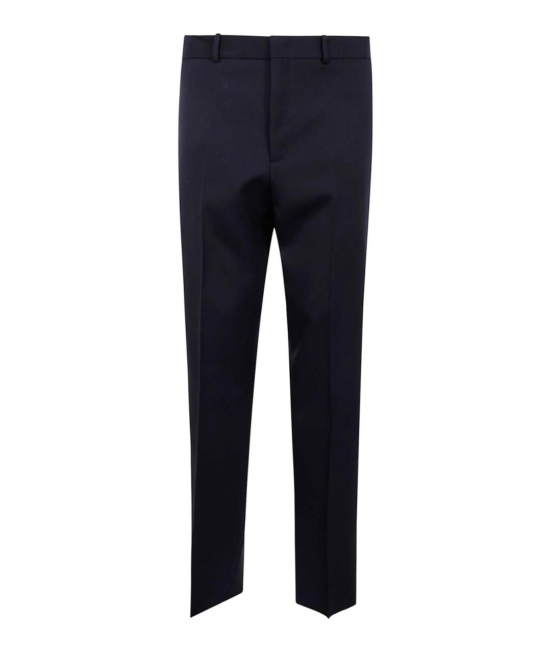 JIL SANDER Синие шерстяные повседневные брюки, фото 1