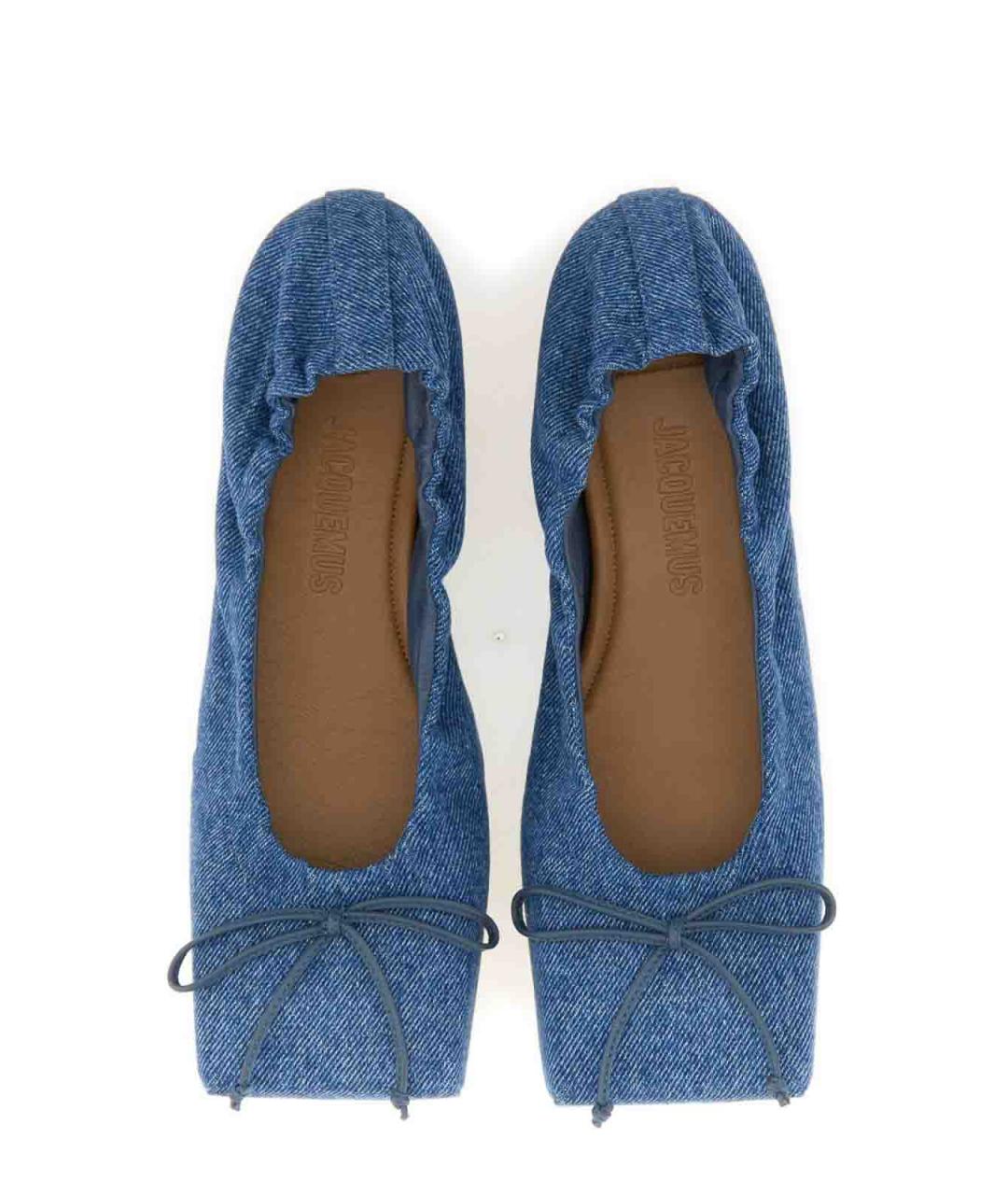 JACQUEMUS Голубые текстильные балетки, фото 6