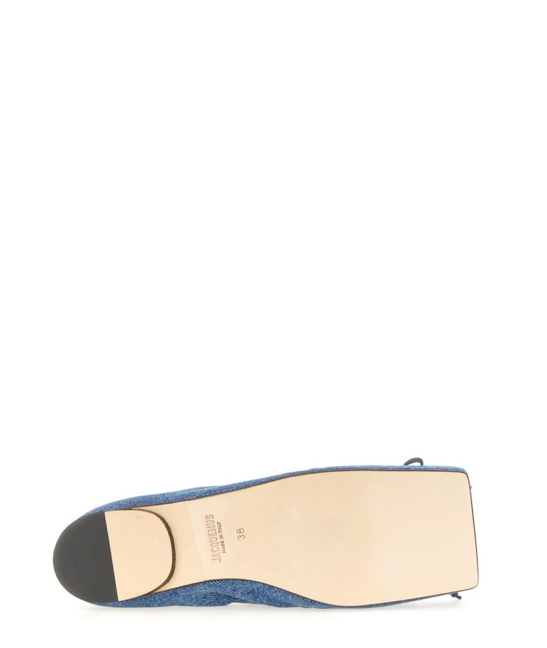 JACQUEMUS Голубые текстильные балетки, фото 5
