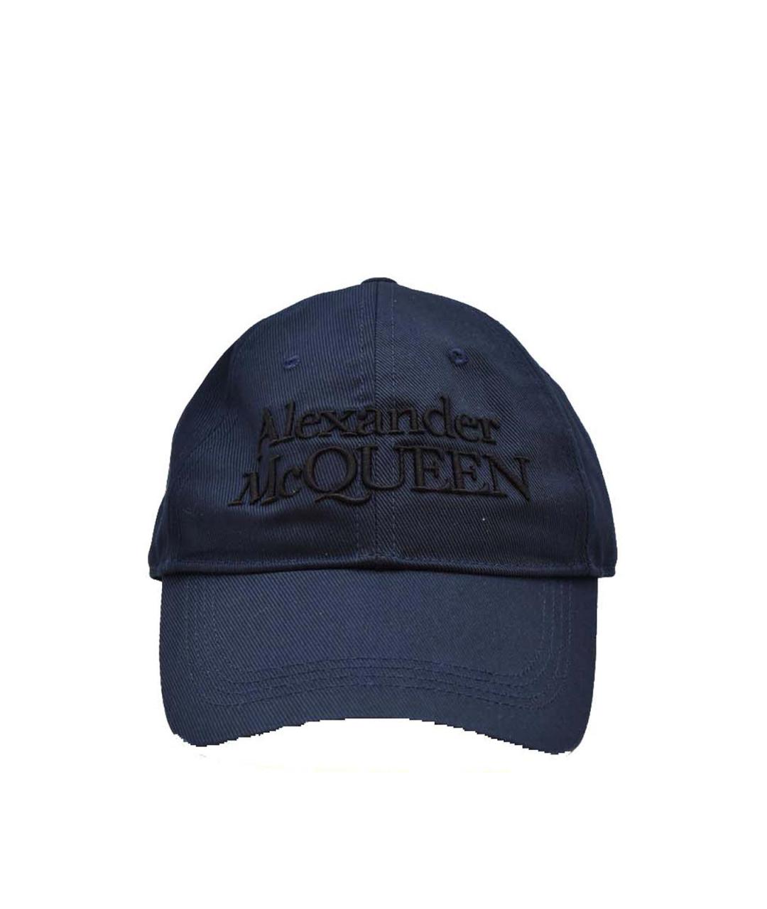 ALEXANDER MCQUEEN Синяя хлопковая кепка/бейсболка, фото 1