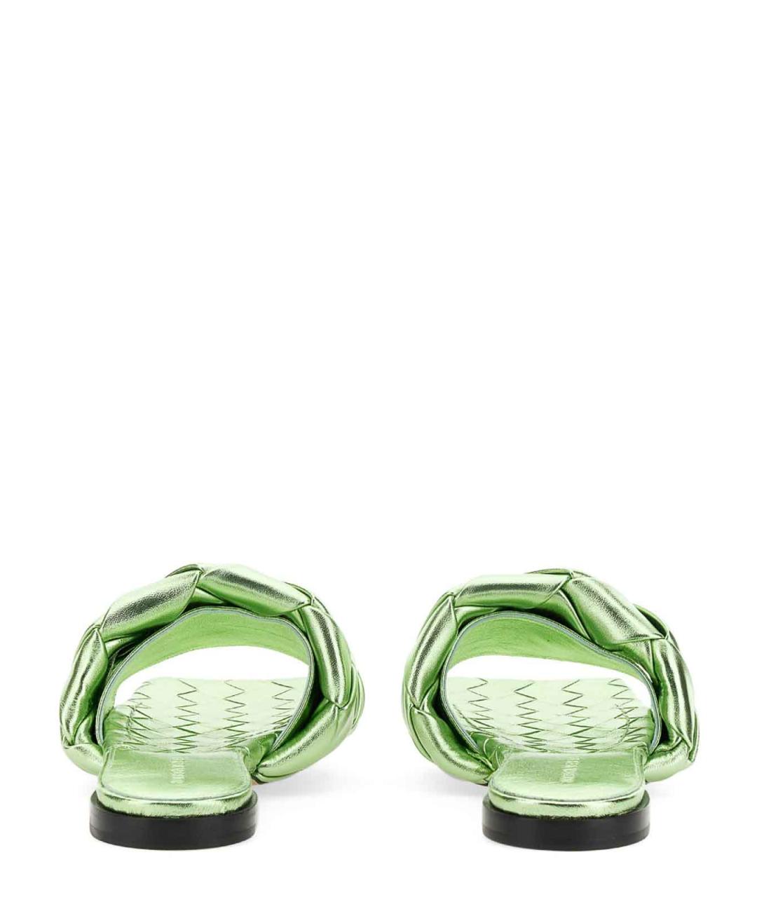 BOTTEGA VENETA Зеленые кожаные балетки, фото 3