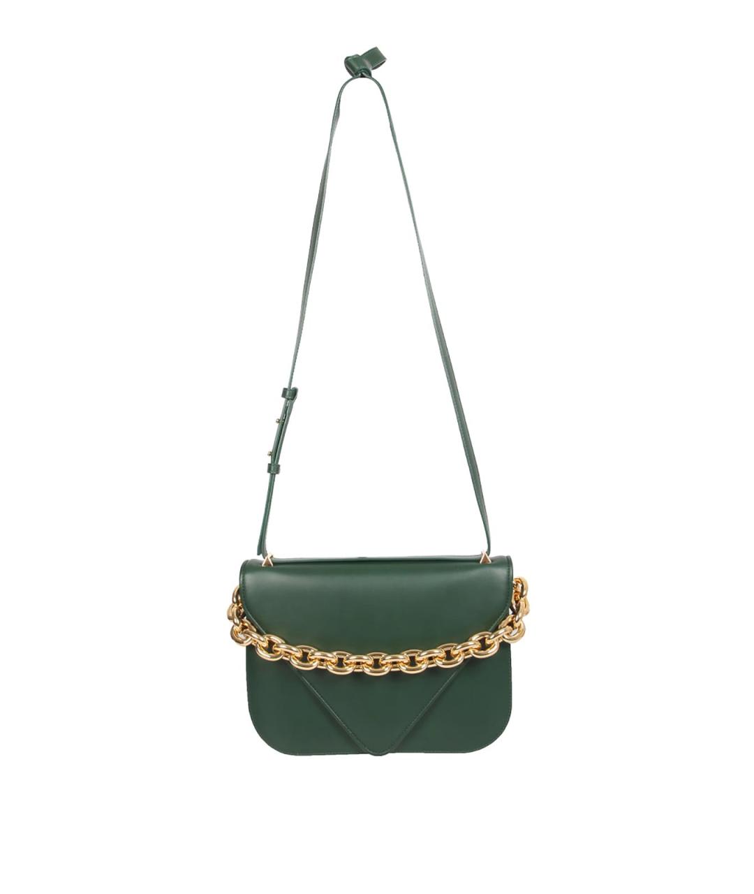 BOTTEGA VENETA Зеленая кожаная сумка через плечо, фото 1
