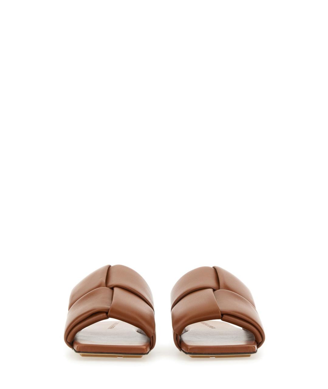 BOTTEGA VENETA Коричневые кожаные мюли, фото 4