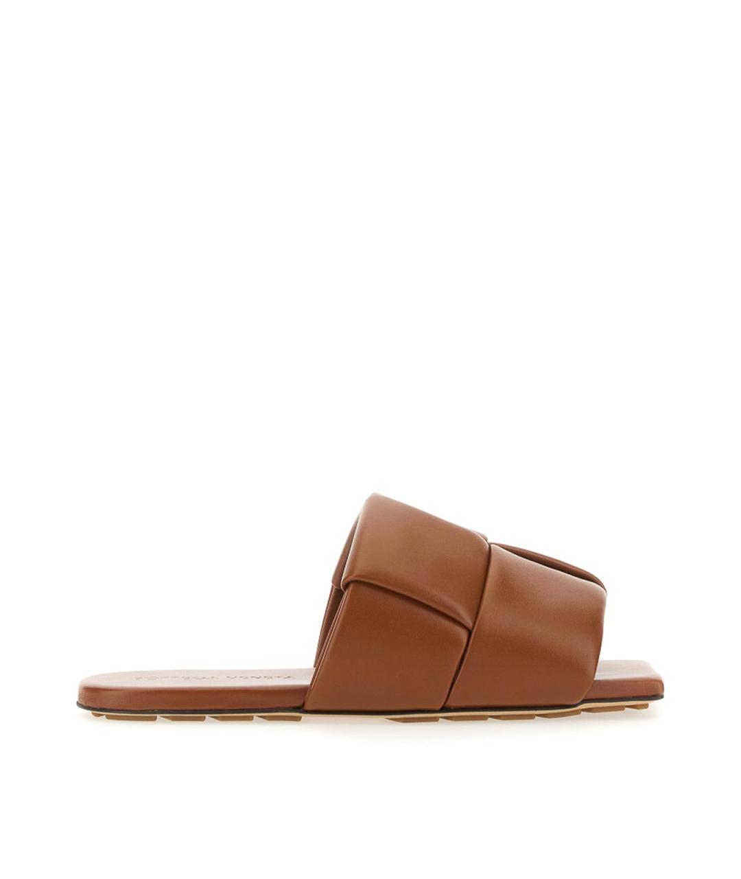 BOTTEGA VENETA Коричневые кожаные мюли, фото 1