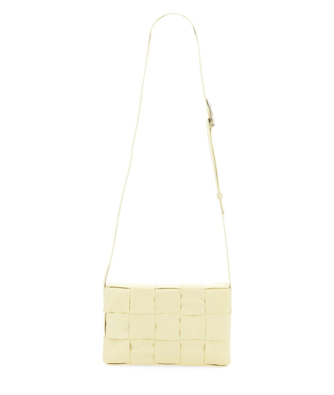 BOTTEGA VENETA Желтая кожаная сумка на плечо, фото 3