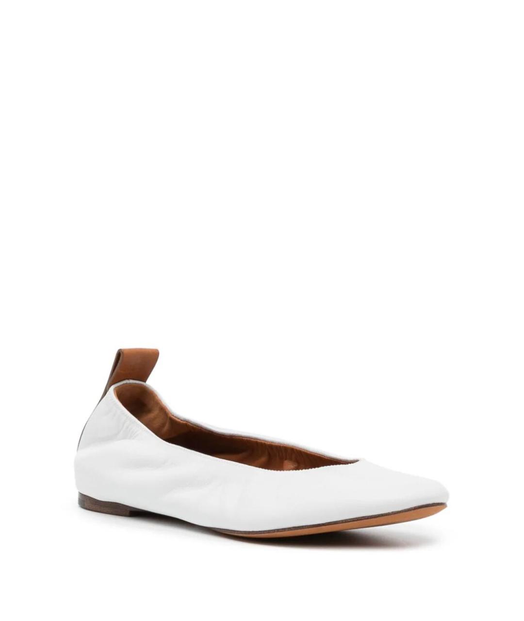 LANVIN Белые кожаные балетки, фото 4