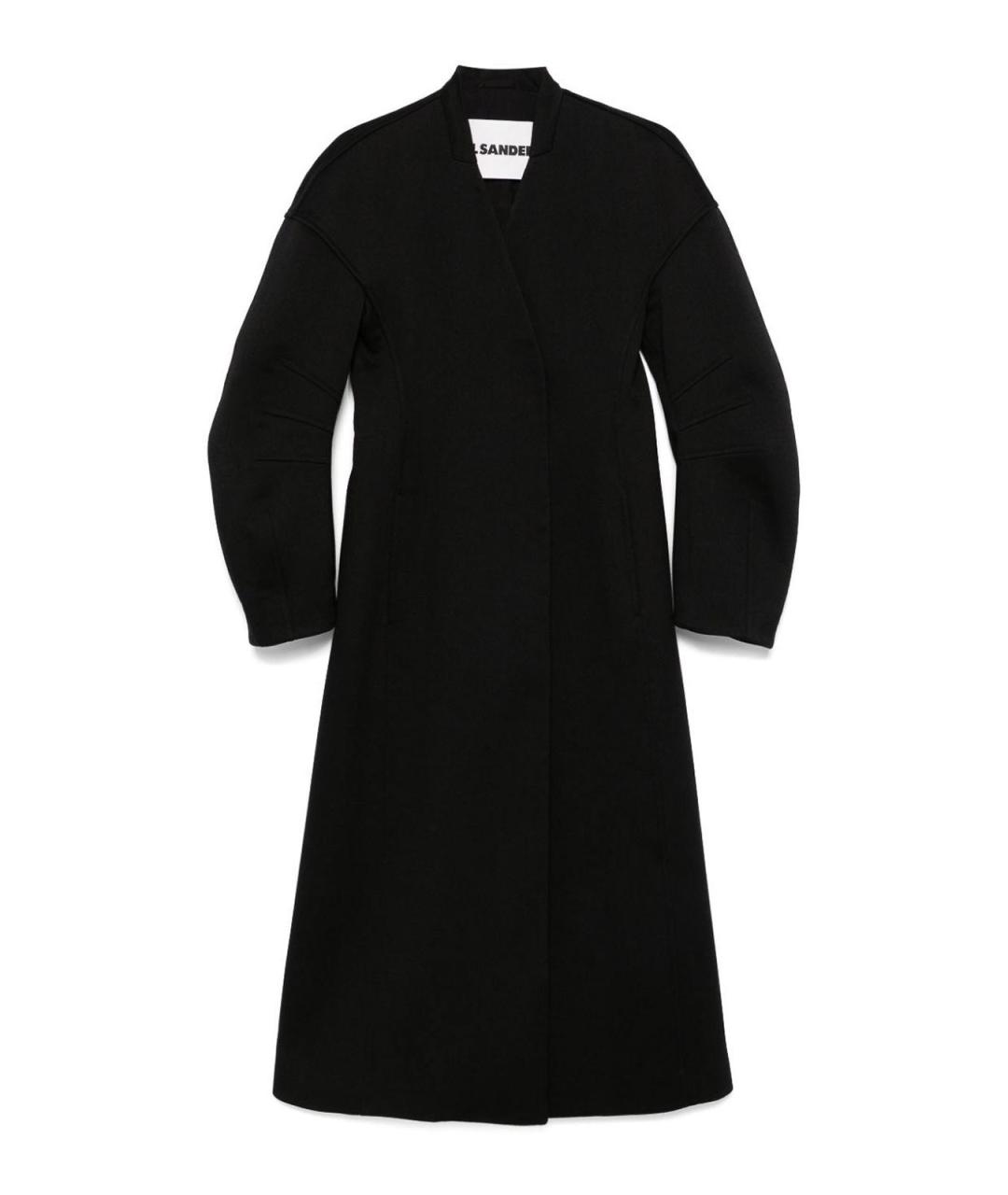JIL SANDER Черное шерстяное пальто, фото 2