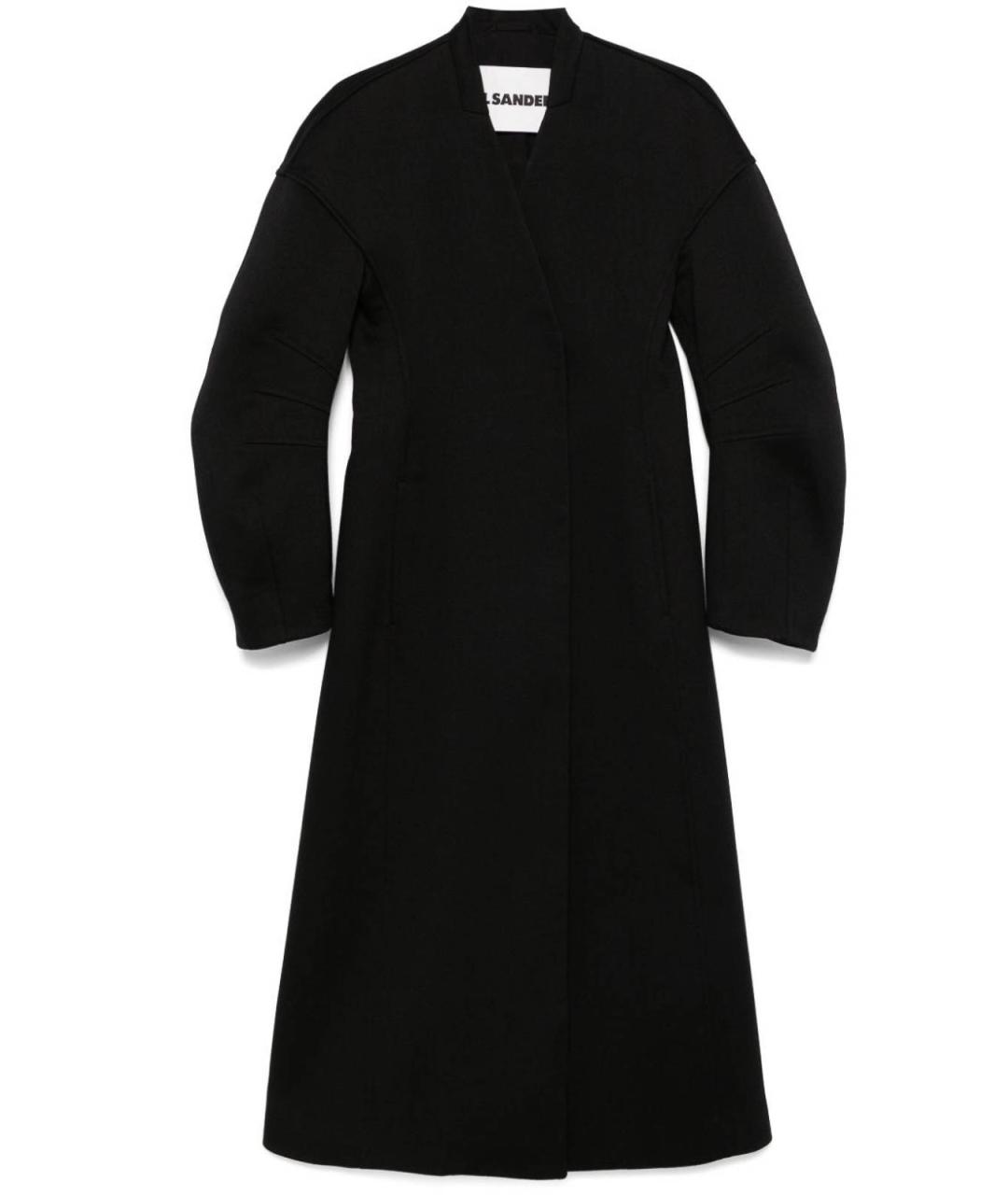 JIL SANDER Черное шерстяное пальто, фото 3