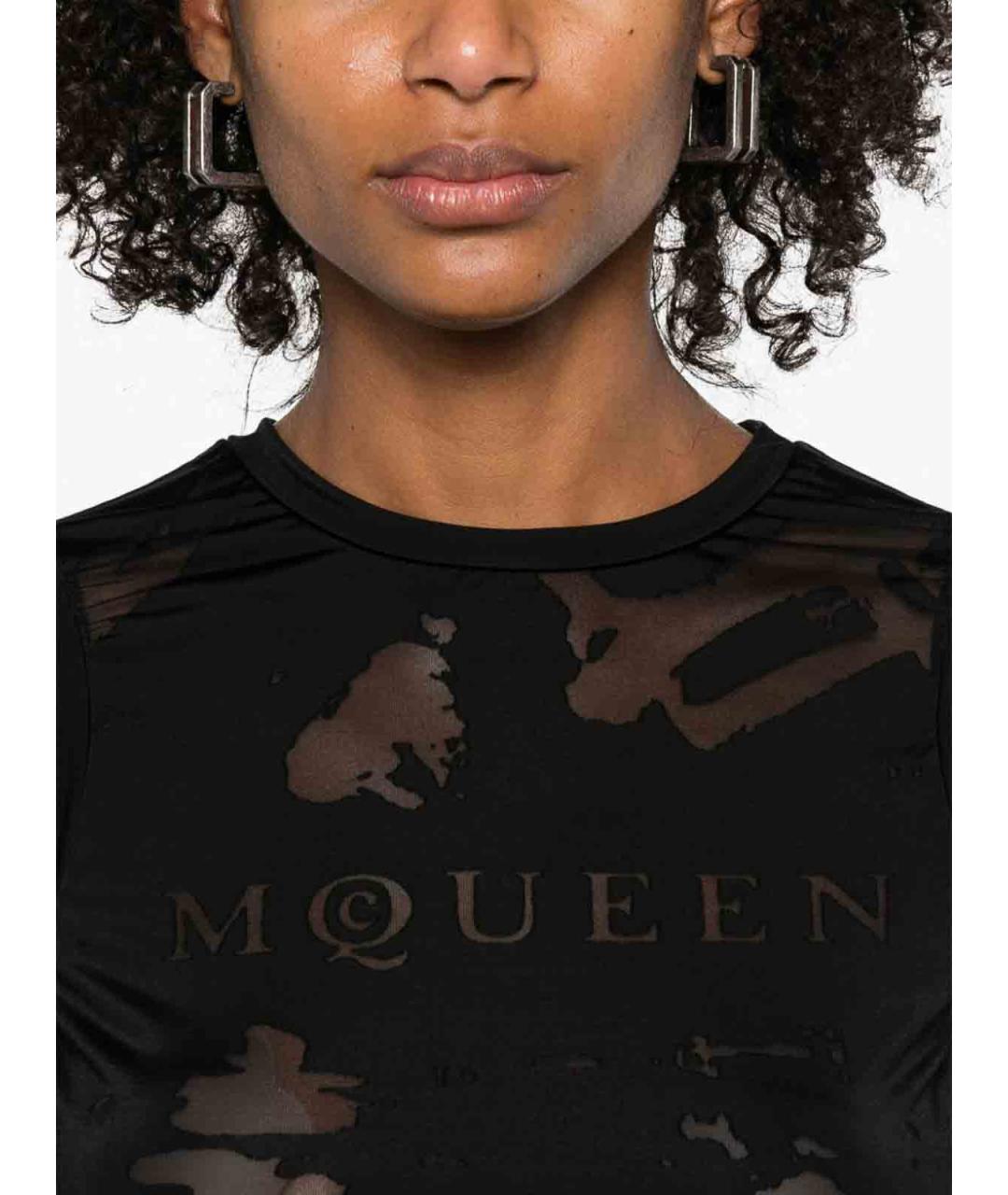 ALEXANDER MCQUEEN Черная вискозная майка, фото 5