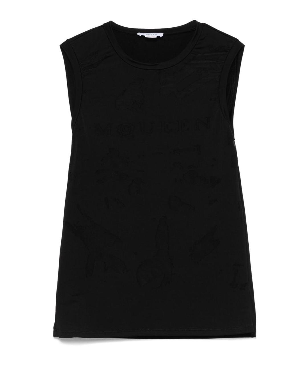 ALEXANDER MCQUEEN Черная вискозная майка, фото 1