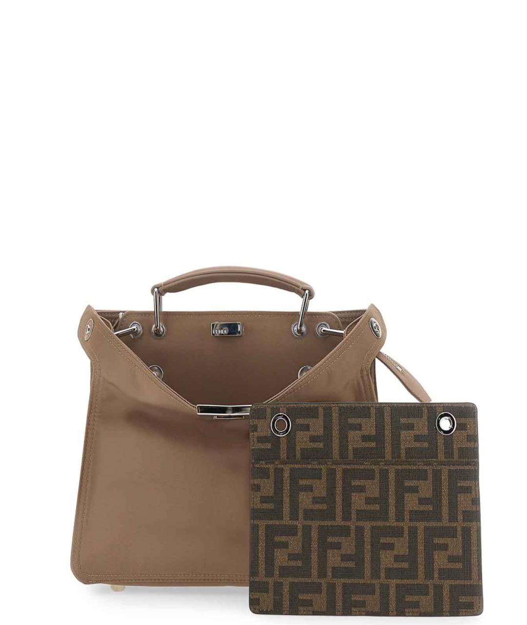 FENDI Бежевая кожаная сумка тоут, фото 6