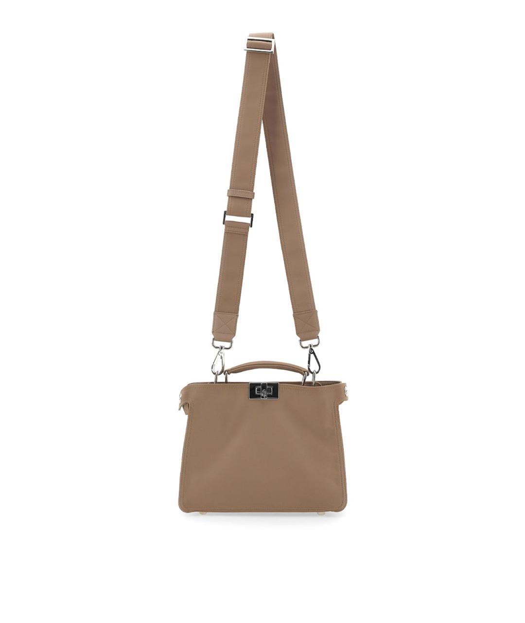 FENDI Бежевая кожаная сумка тоут, фото 1