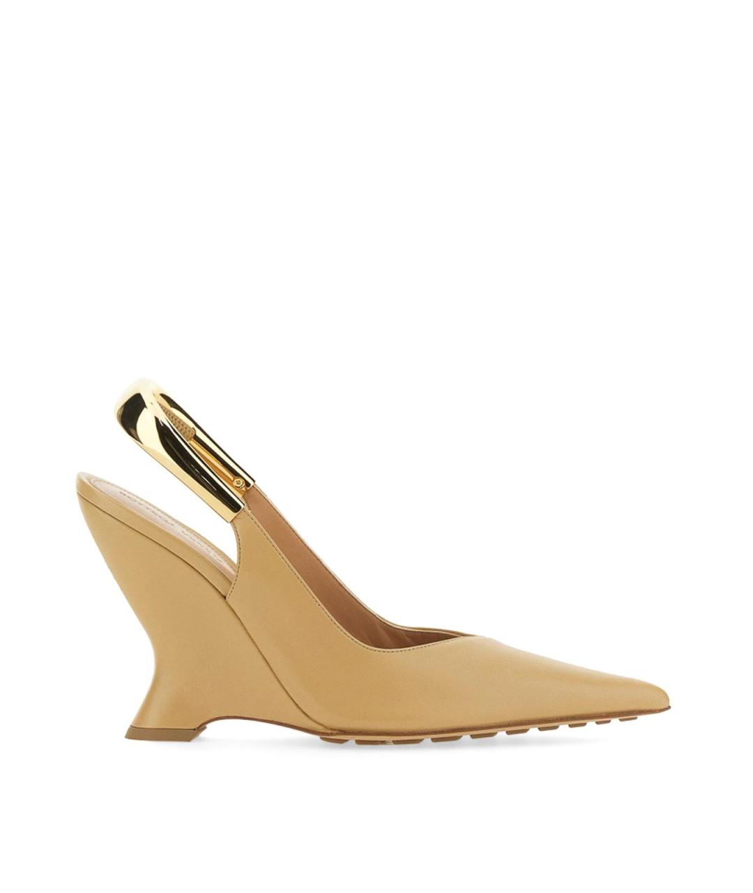 BOTTEGA VENETA Бежевые кожаные туфли, фото 1