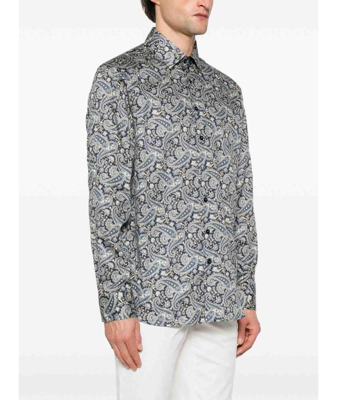 ETRO Темно-синяя хлопковая классическая рубашка, фото 4