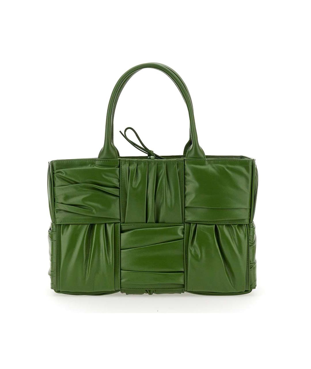 BOTTEGA VENETA Зеленая кожаная сумка тоут, фото 5